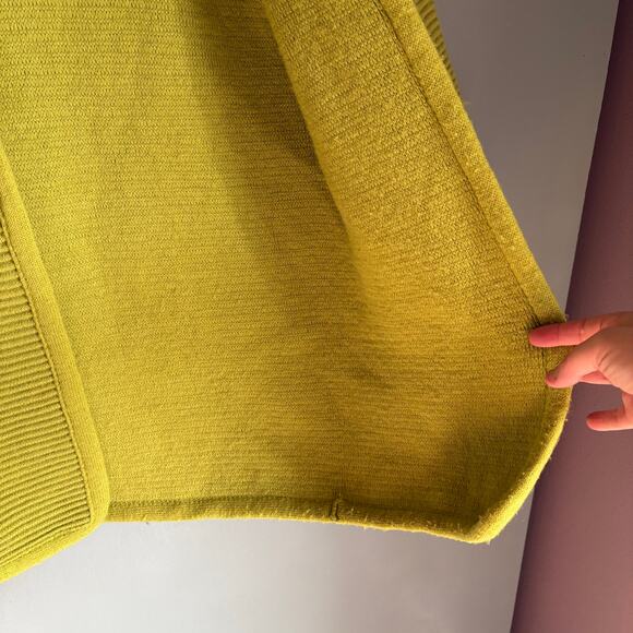 Vintage CLASSIC CREATIONS Women's Small Ribbed Vibrant Green Open Front Cardigan - Picture 12 of 13